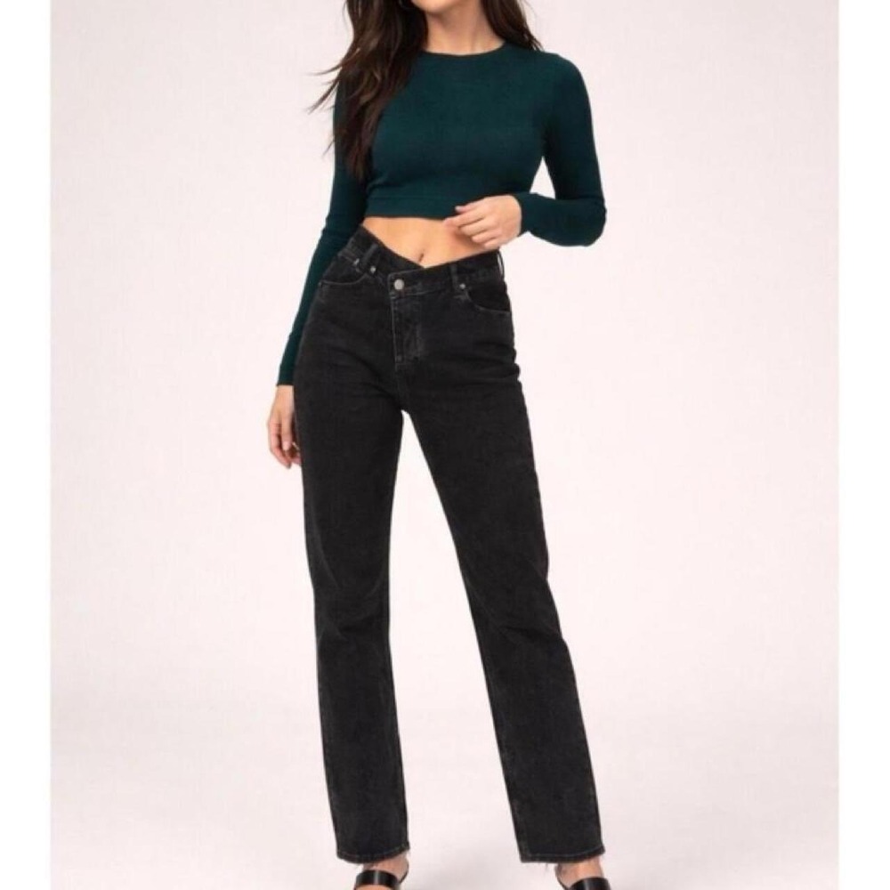 Abercrombie & Fitch 90s Relaxed Asymmetric Criss Cross Jeans Black Staple 27